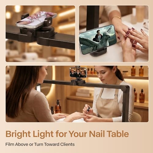 Foldable Nail Desk Lamp with Phone Holder