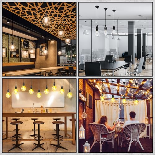 10 Pack Hanging Pendant Light Cord Kit Bulk E27 Base 4ft Adjustable Hanging Heavy Duty Industrial Edison Bulb Lamp Swag Light Kit for Kitchen Dining Room Terraces (10 Count)