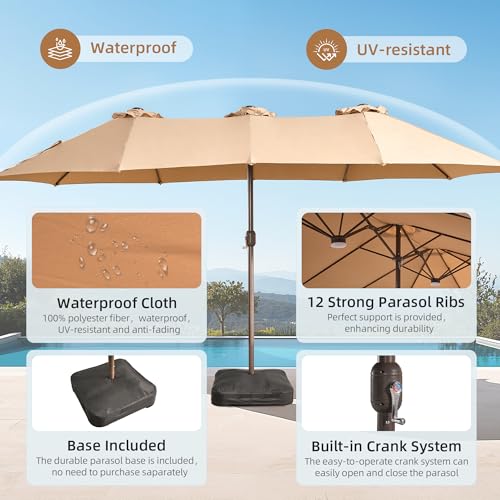 15ft Patio Umbrella with Base Included
