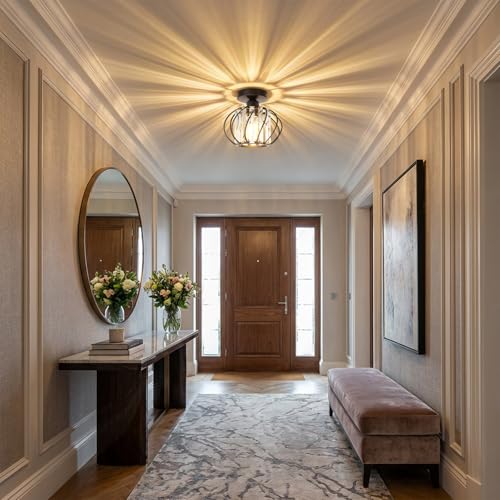 Black Crystal Ceiling Light Fixture (2 Count)
