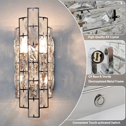 Chrome Crystal Wall Sconce