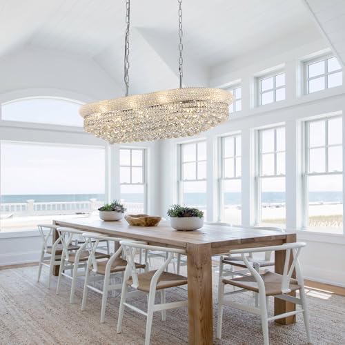 Rectangle Crystal Chandeliers for Dining Room