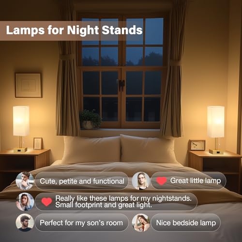 Bedside Lamp for Bedroom Set of 2 (2 Count)