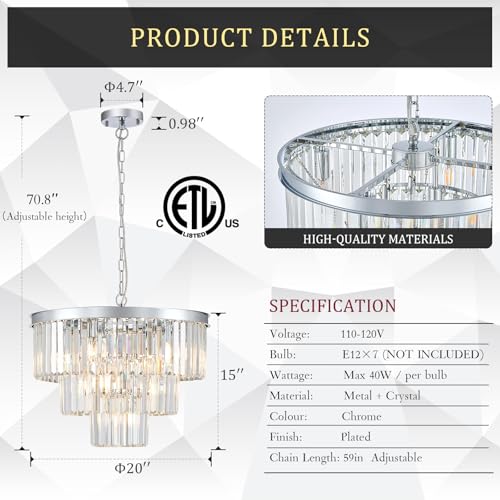 20" Modern Crystal Chandeliers