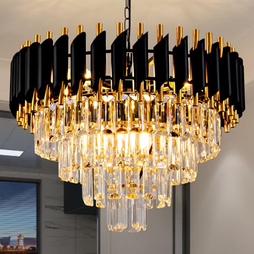 Modern Chandelier Gold and Black Crystal Chandeliers 4