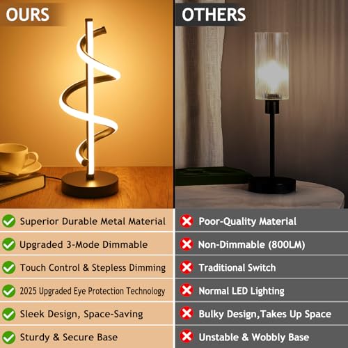 Black Spiral LED Table Lamp