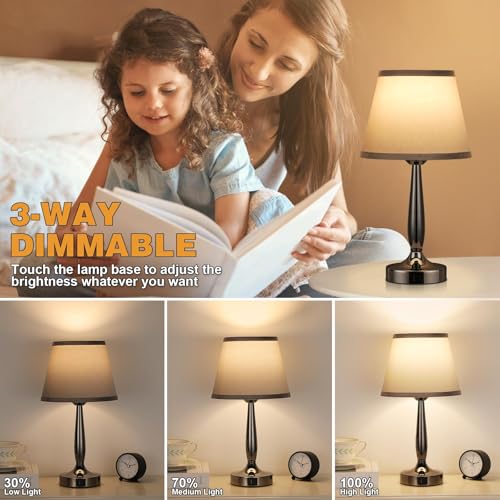 Touch Table Lamp for Bedroom Set (2 Count)