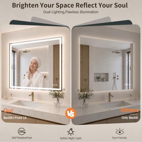 24"x24" LED Bathroom Mirror with Lights