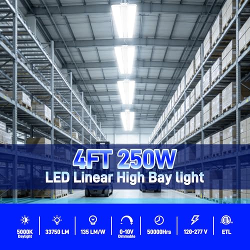 4FT 250W LED Linear High Bay Shop Light