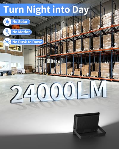 24000LM 200W LED Flood Light Outdoor Plug in (2 Count)
