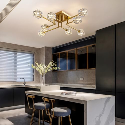 Gold Semi Flush Mount Ceiling Light