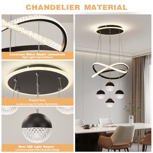 Modern Black LED Chandeliers