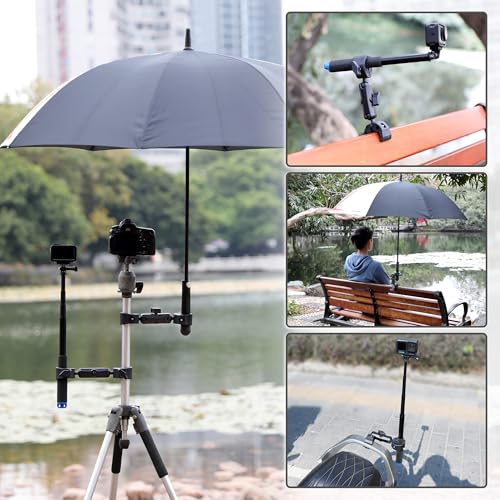 Double Super Clamp Camera Mount Umbrella Clamp for Chair (2 Count)