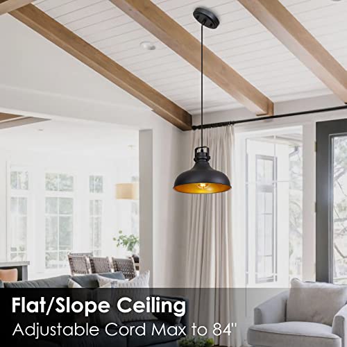Black Farmhouse Pendant Lights Kitchen Island Fixtures (2 Count)