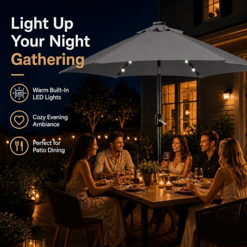 7.5FT Solar Patio Umbrella w