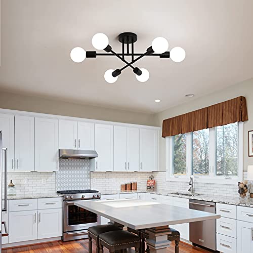 Black Modern Sputnik Chandelier Ceiling Light Fixtures