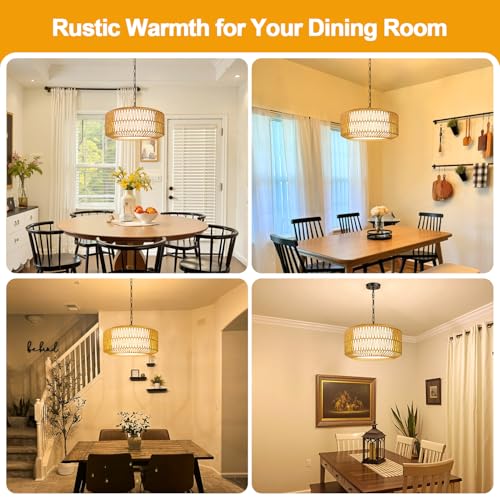 9" 52" Height Adjustable Farmhouse Chandelier Light Fixture