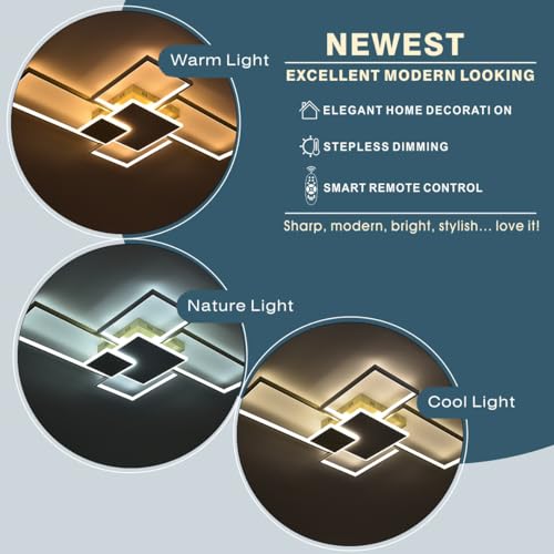 Modern Ceiling Lights for Living Room Gold Geometric LED Ceiling Light Flush Mount