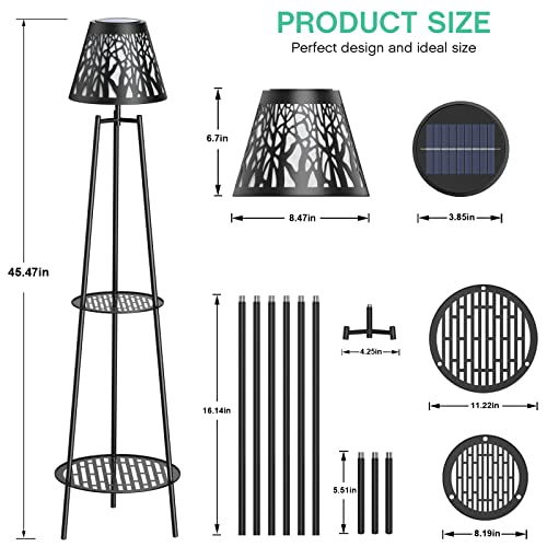 2 Pack Solar Floor Lamps Outdoor with 2 (2 Count)