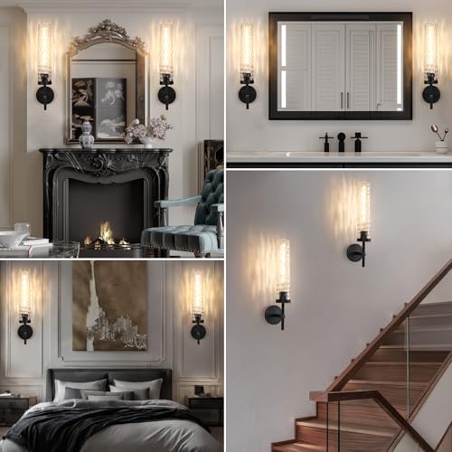Brass Knurled Bathroom Sconces Set of 2 (2 Count)