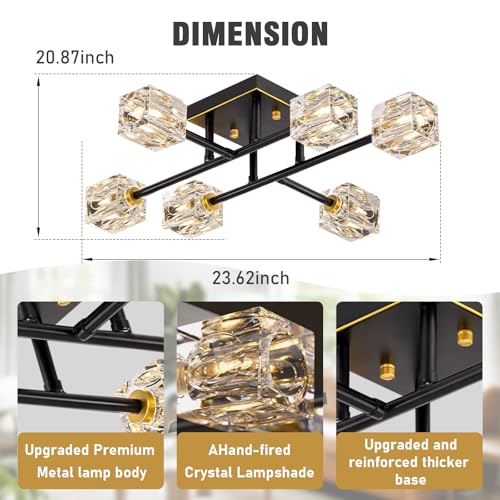 6 Light Modern Sputnik Ceiling Light Fixture