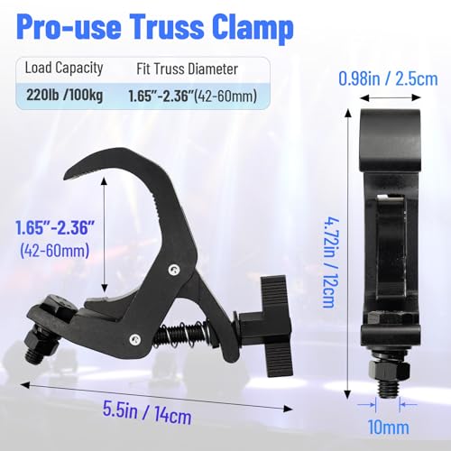 1.65 2.36 Inch Truss Clamp 4 Pack (4 Count)