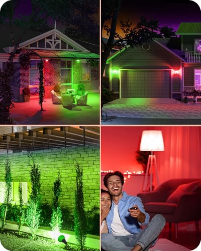 Halloween Red & Green PAR38 Flood LED Light Bulbs Dimmable 4 Pack (4 Count)