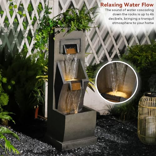 35H Modern Outdoor Water Fountain with 3