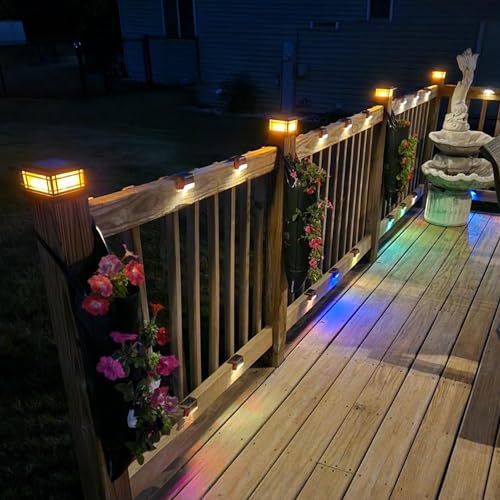 8 Pack Solar Post Cap Lights Outdoor with Flickering Flame Light (8 Count)