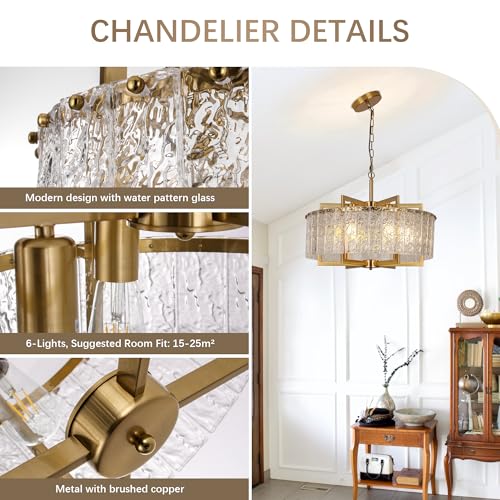 Modern Crystal Chandeliers for Dining Room Gold Pendant Lights 24"