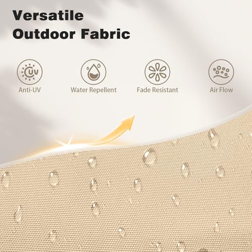 15FT Large Rectangular Patio Umbrella with Solar Lights