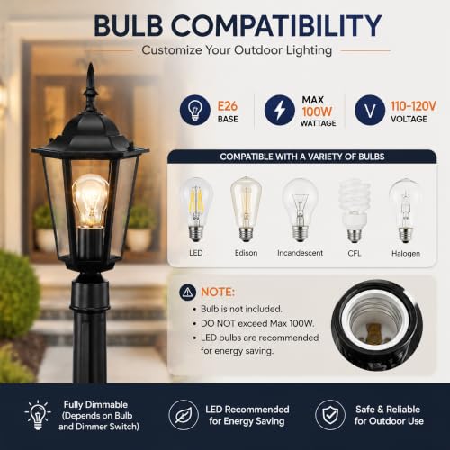 42" Adjustable Outdoor Post Light