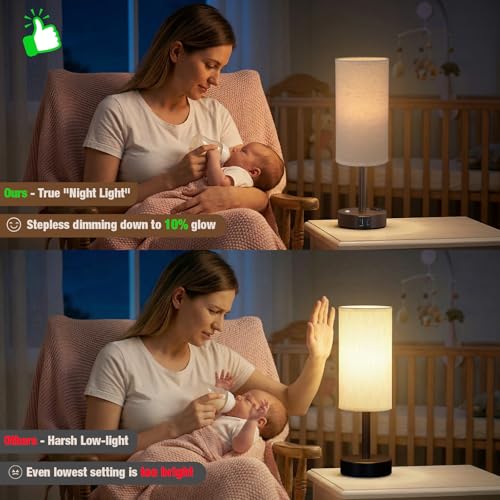 Brown Touch Bedside Lamp for Bedroom