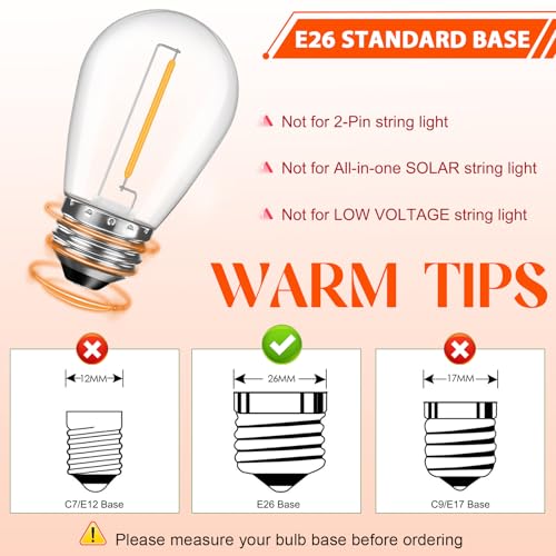 64 Pack LED S14 Replacement Light Bulbs (64 Count)