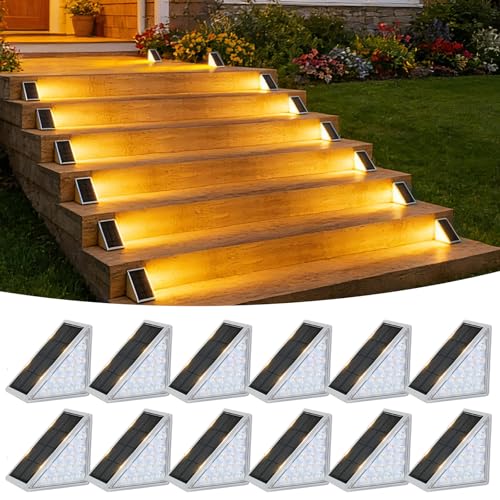 Solar Step Lights Outdoor Waterproof (12 Count)