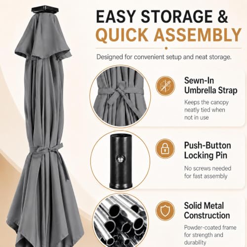 7.5FT Solar Patio Umbrella w