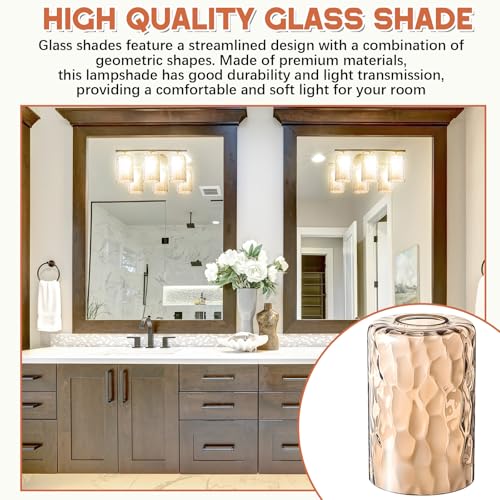 8 Pcs Amber Hammered Glass Lamp Shade Replacement (8 Count)
