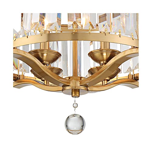 Prava 16 1 2" Wide Brass and Crystal Semi
