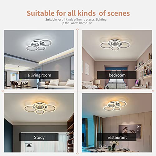 Modern LED Flush Mount Ceiling Light with Remote