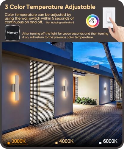 15.7" Nickel LED Outdoor Wall Sconce