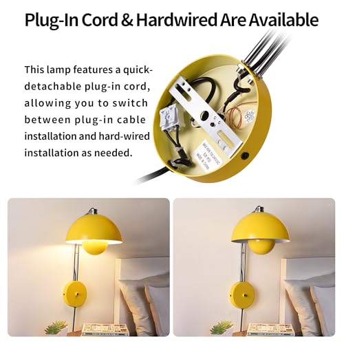 Mid Century Modern Bud Plug in Wall Sconces for Bedroom