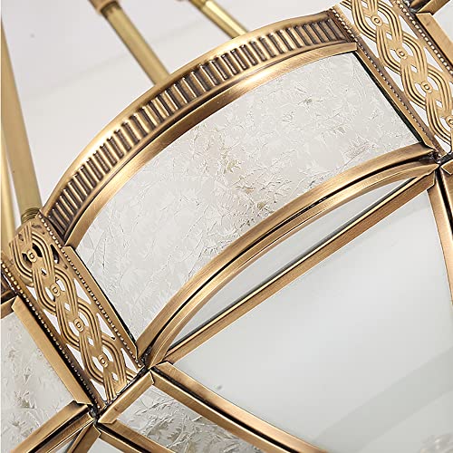 Brass Semi Flush Mount Ceiling Light Fixture with Ceramic Light Socket