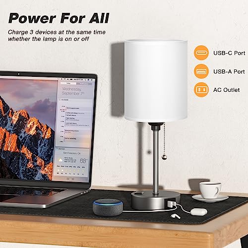White Bedside Lamp for Bedroom