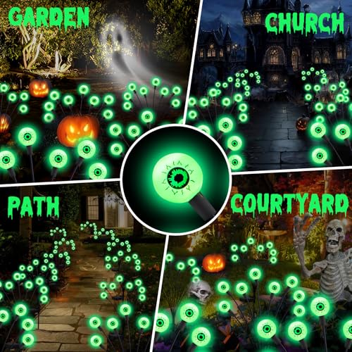 Halloween Decorations Outdoor Solar Scary Eyeball Lights (4 Count)
