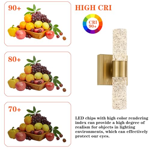 Crystal LED Wall Sconces Set of 2 (2 Count)