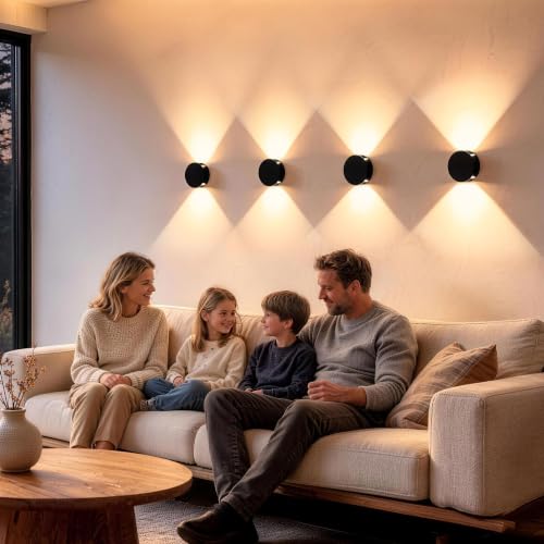 Wall Sconce Round Dimmable Modern Movie Theater Lights Up and Down