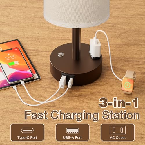 Brown Touch Bedside Lamp for Bedroom