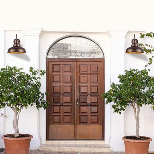 Outdoor Barn Lights Outdoor Wall Sconces Farmhouse Exterior Wall Mount Light Vintage Wall Lighting Fixture Industrial Bronze Lantern for Porch Entryway Garage Patio