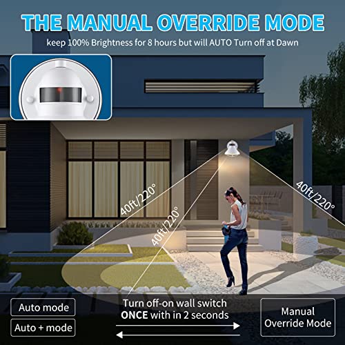 Dusk to Dawn Motion Sensor Outdoor LED Barn Light Fixture White