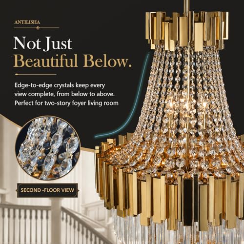 Luxury Crystal Chandelier for High Ceilings